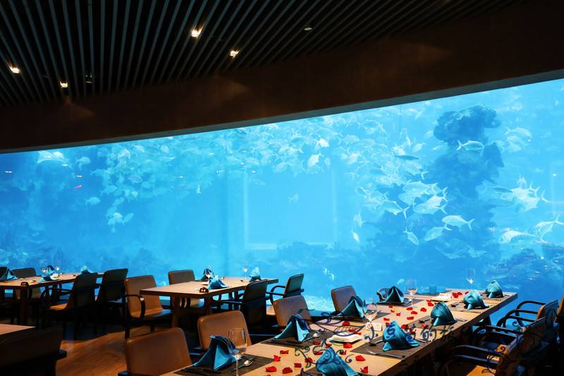 Restaurante com recurso de &aacute;gua acr&iacute;lica - fabrica&ccedil;&atilde;o