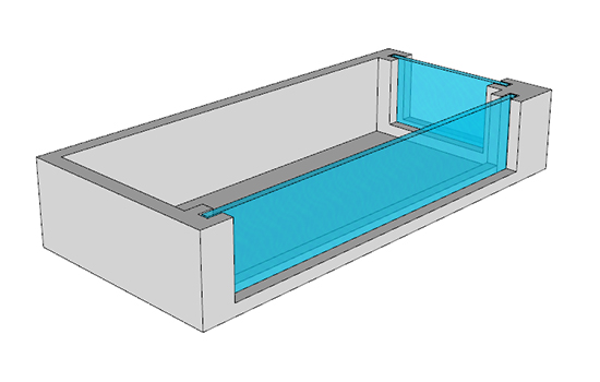 Piscina acrílica unilateral