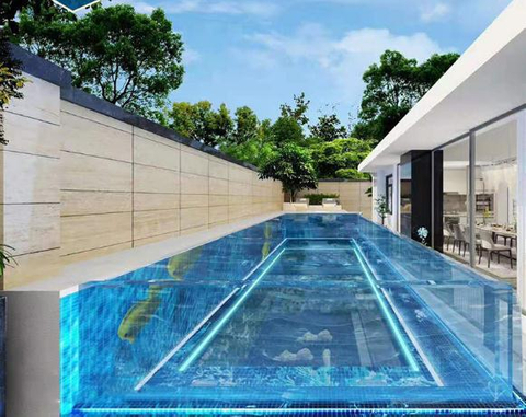 Descubra o futuro da natação de luxo: piscinas acrílicas de água salgada sem cloro feitas sob medida para o Oriente Médio