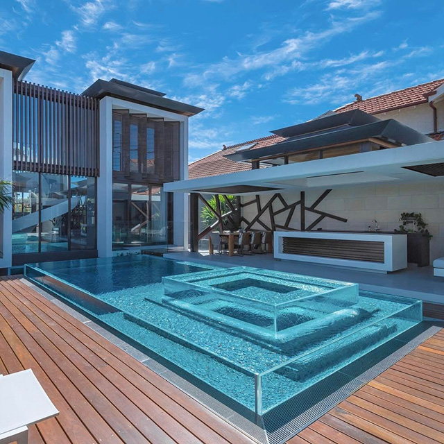 Descubra o que há de melhor em luxo aquático: folha acrílica Leyu para piscina nas Filipinas e além do sudeste da Ásia