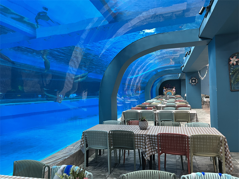 Aquário de túnel acrílico Oceanarium para restaurante subaquático ou parque oceânico - LEYU
