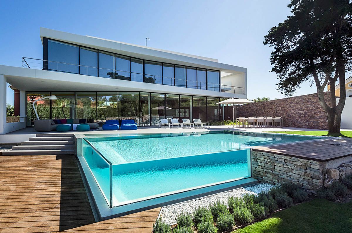 Painel de acrílico transparente para piscina externa acima do solo - leyu