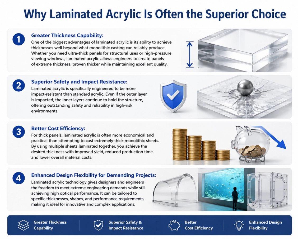 Acrílico laminado vs acrílico monolítico
